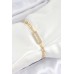 Pirinç  Dikdörtgen Model Zirkon Taşlı Gold Renk VİP Seri Kadın Bileklik - TJ-BB7202