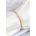 Pirinç Sıralı Çit Model Zirkon Taşlı Gold Renk VİP Seri Kadın Bileklik - TJ-BB7207
