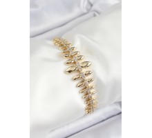Pirinç Kurşun Model Zirkon Taşlı Gold Renk VİP Seri Kadın Bileklik - TJ-BB7208