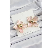 Pirinç Pembe Çiçek Vintage Model Gold Renk Kadın Küpe - TJ-BKP10774