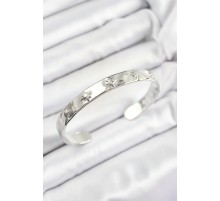 Pirinç Kuzey Yıldızı Model Gümüş Renk Altı Açık Kadın Bileklik - TJ-BB7211