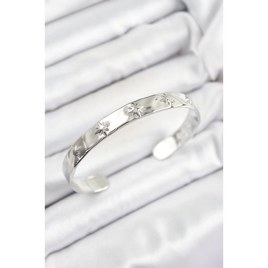 Pirinç Kuzey Yıldızı Model Gümüş Renk Altı Açık Kadın Bileklik - TJ-BB7211