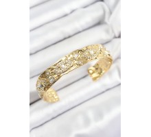 Pirinç Zirkon Taşlı Göz Model Gold Renk Altı Açık Kadın Bileklik - TJ-BB7213