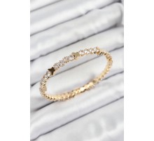 Pirinç Zirkon Taşlı Kelebek Model Gold Renk Yaylı Kadın Bileklik - TJ-BB7223