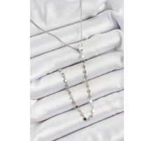 Pirinç Zirkon Taşlı Yıldız Figürlü Y Model Gümüş Renk Kadın Kolye - TJ-BKO10309