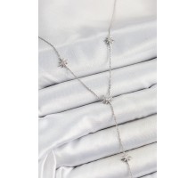 Pirinç Zirkon Taşlı Kutup Yıldız Figürlü Y Model Gümüş Renk Kadın Kolye - TJ-BKO10311