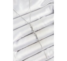 Pirinç Zirkon Taşlı Sıralı Yıldız Figürlü Y Model Gümüş Renk Kadın Kolye - TJ-BKO10321