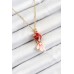 316L Çelik Zincir Kırmızı Balık Model Gold Renk Kadın Kolye - TJ-BKO10325