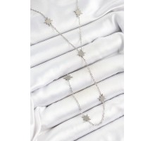 316L Çelik Kutup Yıldızı Figürlü Y Model Gümüş Renk Kadın Kolye - TJ-BKO10332