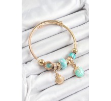 316L Çelik Mavi İstiridye Model Gold Renk Charm Bileklik - TJ-BB7306