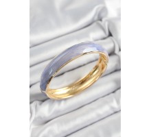 Pirinç Mavi Mor Mineli Mermer Desen Model Gold Renk Kadın Kelepçe - TJ-BB7331