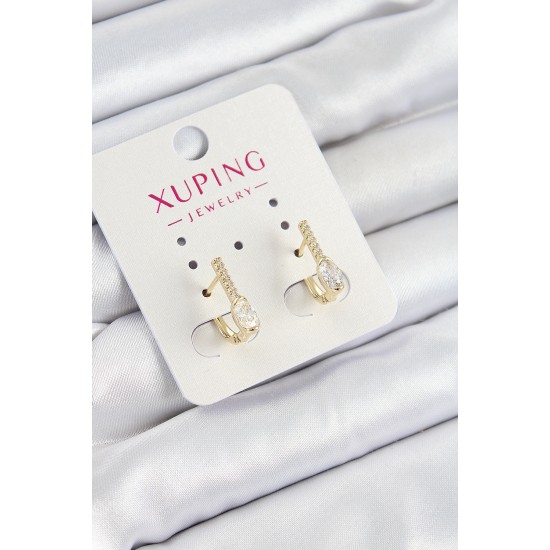 Xuping Zirkon Taşlı I Model Gold Renk Kadın Küpe - TJ-BKP10842