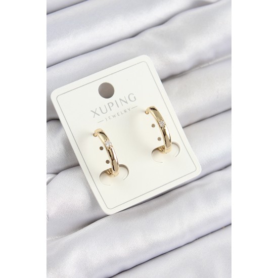 Xuping Zirkon Taşlı Oval Model Gold Renk Kadın Küpe - TJ-BKP10843