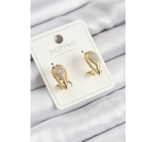 Xuping Zirkon Taşlı Damla Model Gold Renk Kadın Küpe - TJ-BKP10844