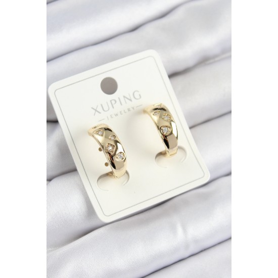 Xuping Zirkon Taşlı Halka Model Gold Renk Kadın Küpe - TJ-BKP10845