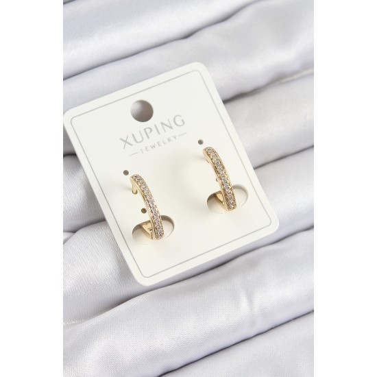 Xuping Zirkon Taşlı I Model Gold Renk Kadın Küpe - TJ-BKP10846