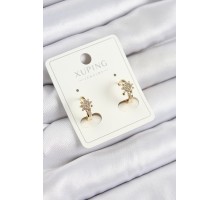 Xuping Zirkon Taşlı Çiçek Model Gold Renk Kadın Küpe - TJ-BKP10849