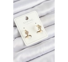 Xuping Zirkon Taşlı Çiçek Model Gold Renk Kadın Küpe - TJ-BKP10849