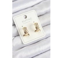 Xuping Zirkon Taşlı Geometrik Desenli Halka Model Gold Renk Kadın Küpe - TJ-BKP10850