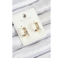 Xuping Zirkon Taşlı Desenli Halka Model Gold Renk Kadın Küpe - TJ-BKP10851