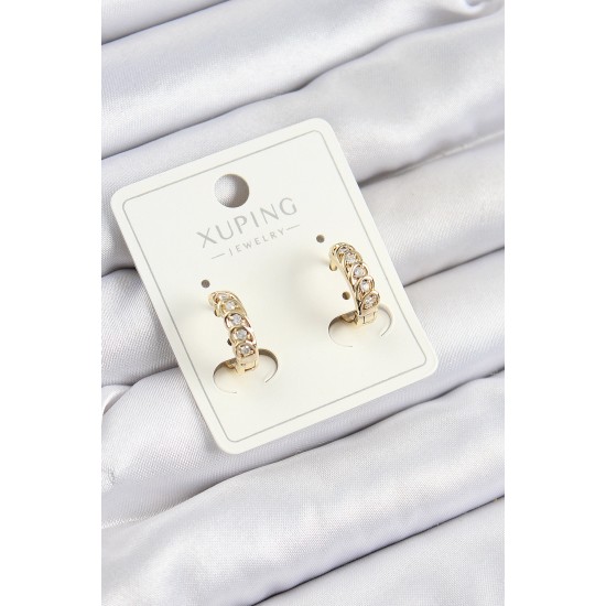 Xuping Zirkon Taşlı Ardışık Model Gold Renk Kadın Küpe - TJ-BKP10853