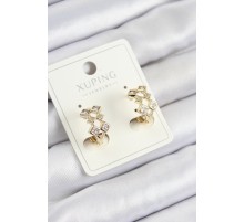 Xuping Zirkon Taşlı Baklava Model Gold Renk Kadın Küpe - TJ-BKP10855