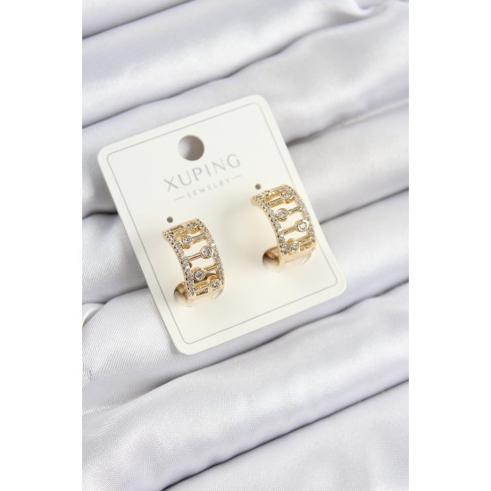 Xuping Zirkon Taşlı Çit Halka Model Gold Renk Kadın Küpe - TJ-BKP10856