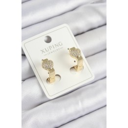 Xuping Zirkon Taşlı Kalp Model Gold Renk Kadın Küpe TJ-BKP10857