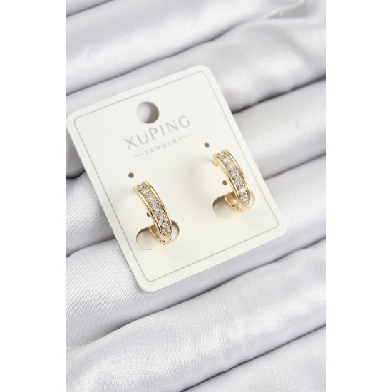 Xuping Zirkon Taşlı Halka Model Gold Renk Kadın Küpe - TJ-BKP10858