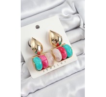 Pirinç Karışık Renk Vintage Model Kadın Küpe - TJ-BKP10863