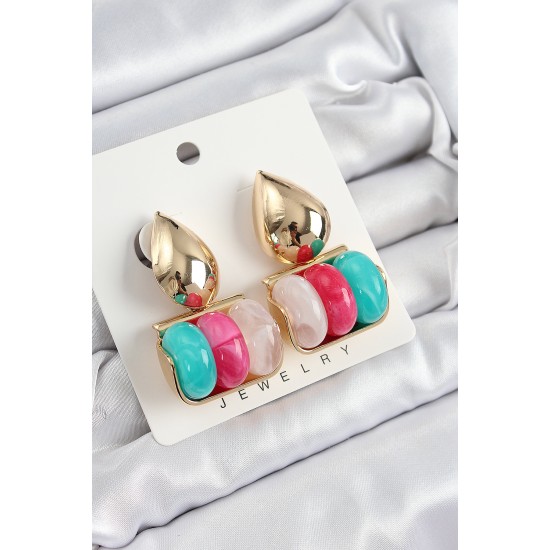 Pirinç Karışık Renk Vintage Model Kadın Küpe - TJ-BKP10863