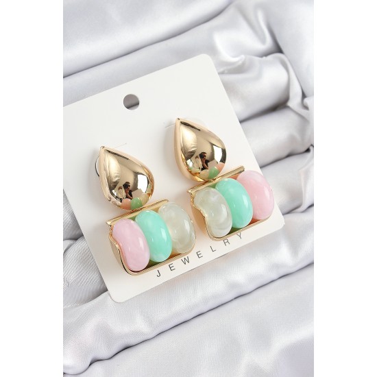 Pirinç Karışık Renk Vintage Model Kadın Küpe - TJ-BKP10865