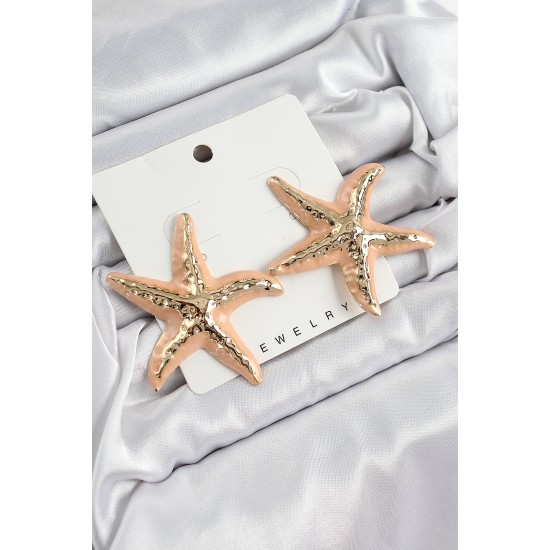 Pirinç Krem Deniz Yıldızı Model Vintage Kadın Küpe - TJ-BKP10867