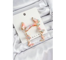 Pirinç Sedef Sallantılı Mermer Desenli Kelebek Model Gold Renk Vintage Kadın Küpe - TJ-BKP10869