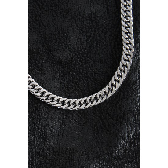 316L Çelik Cuba Zincir Model Gümüş Renk Erkek Kolye - TJ-ERK1385