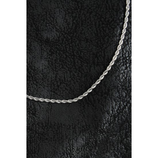 316L Çelik Halat Zincir Model Gümüş Renk Erkek Kolye - TJ-ERK1387