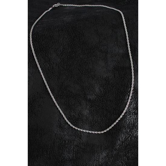 316L Çelik Halat Zincir Model Gümüş Renk Erkek Kolye - TJ-ERK1387