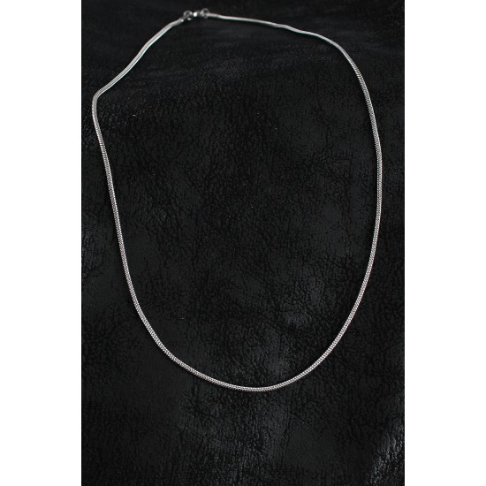 316L Çelik Örme Zincir Model Gümüş Renk Erkek Kolye - TJ-ERK1389