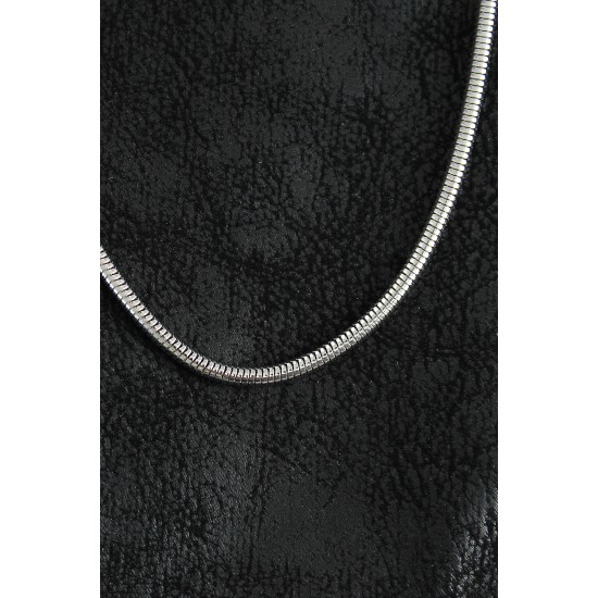 316L Çelik Oval İtalyan Zincir Model Gümüş Renk Erkek Kolye - TJ-ERK1396