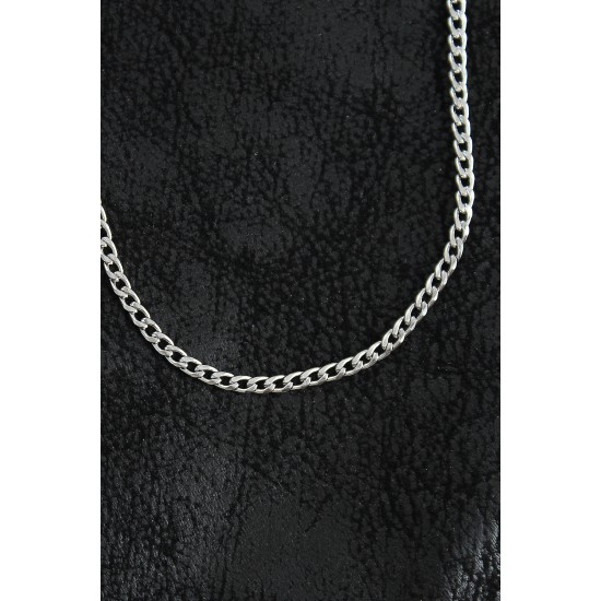 316L Çelik İnce Klasik Zincir Model Gümüş Renk Erkek Kolye - TJ-ERK1397