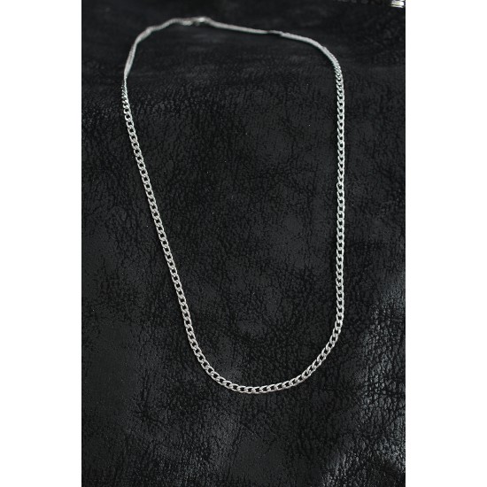 316L Çelik İnce Klasik Zincir Model Gümüş Renk Erkek Kolye - TJ-ERK1397