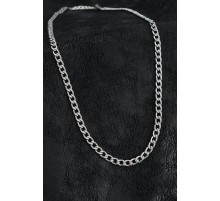 316L Çelik Kalın Klasik Zincir Model Gümüş Renk Erkek Kolye - TJ-ERK1398