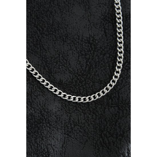 316L Çelik Kalın Zincir Model Gümüş Renk Erkek Kolye - TJ-ERK1400