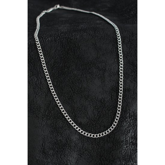 316L Çelik Kalın Zincir Model Gümüş Renk Erkek Kolye - TJ-ERK1400