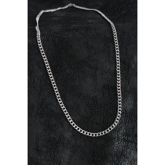 316L Çelik Klasik Zincir Model Gümüş Renk Erkek Kolye - TJ-ERK1403