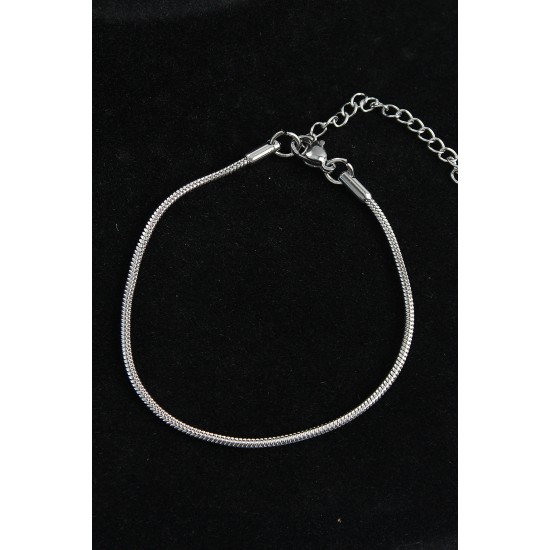 316L Çelik Oval İtalyan Model Gümüş Renk Erkek Bileklik - TJ-EB3739