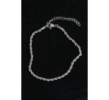 316L Çelik Burgu Model Gümüş Renk Erkek Bileklik - TJ-EB3740