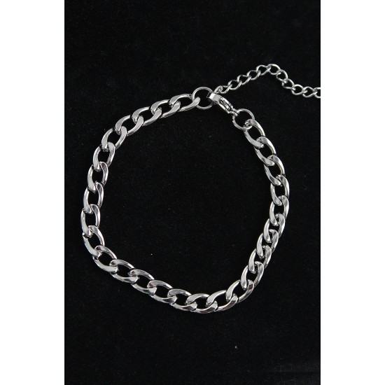 316L Çelik Kalın Klasik Model Gümüş Renk Erkek Bileklik - TJ-EB3741