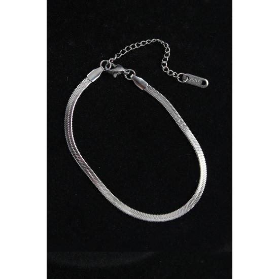 316L Çelik İtalyan Model Gümüş Renk Erkek Bileklik - TJ-EB3743