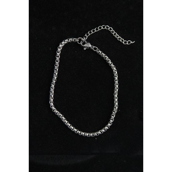 316L Çelik Örgü Model Gümüş Renk Erkek Bileklik - TJ-EB3744